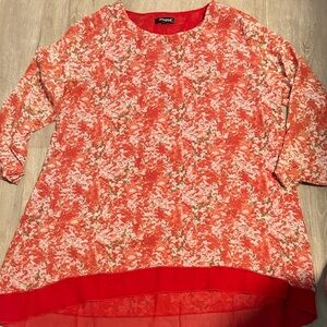 Papa‎ Floral Red Blouse
